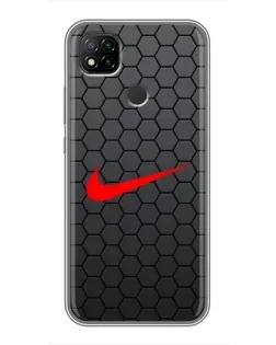 Чохол для Xiaomi Redmi 9c з картинкою «Nike — карбонова сітка»