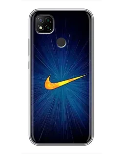 Чехол для Xiaomi Redmi 9c с картинкой «Синий пульс Nike»