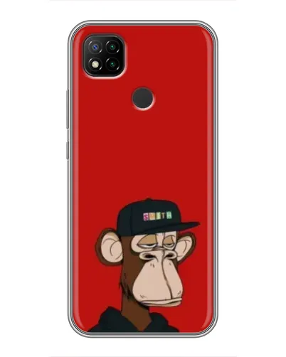 Чехол для Xiaomi Redmi 9c с картинкой «Bored Ape — красный фон» Чехол для Xiaomi Redmi 9c с картинкой «Bored Ape — красный фон»