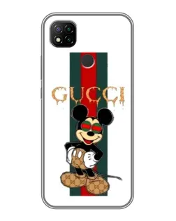 Чохол для Xiaomi Redmi 9c з картинкою «Міккі Маус Gucci — смуги»