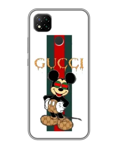 Чохол для Xiaomi Redmi 9c з картинкою «Міккі Маус Gucci — смуги»