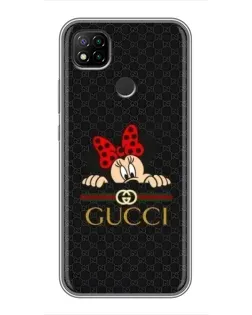 Чохол для Xiaomi Redmi 9c з картинкою «Мінні Маус Gucci — чорний»