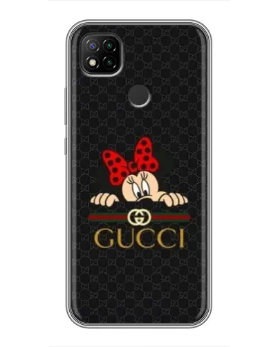Чохол для Xiaomi Redmi 9c з картинкою «Мінні Маус Gucci — чорний»