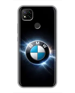 Чохол для Xiaomi Redmi 9c з картинкою «BMW — неонове сяйво»