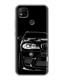 Чохол для Xiaomi Redmi 9c з картинкою «Темний силует BMW»