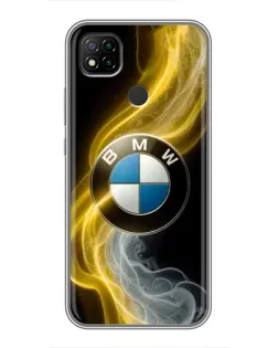Чохол для Xiaomi Redmi 9c з картинкою «Золотистий дим BMW»