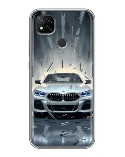 Чохол для Xiaomi Redmi 9c з картинкою «BMW у світлі фар»