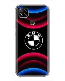 Чохол для Xiaomi Redmi 9c з картинкою «Логотип BMW та неонові дуги»