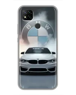 Чехол для Xiaomi Redmi 9c с картинкой «BMW в белом дыму»