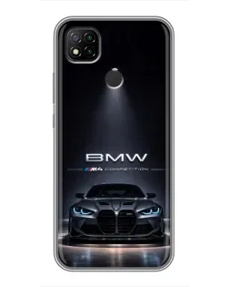 Чехол для Xiaomi Redmi 9c с картинкой «BMW сквозь ночной город»