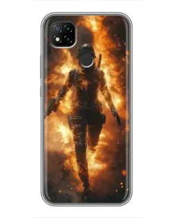 Чохол для Xiaomi Redmi 9c з картинкою «BMW — швидкість у дощі»