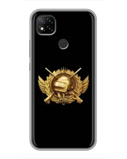 Чохол для Xiaomi Redmi 9c з картинкою «PUBG — помаранчевий градієнт»