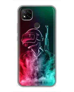 Чохол для Xiaomi Redmi 9c з картинкою «PUBG — вогняний воїн»
