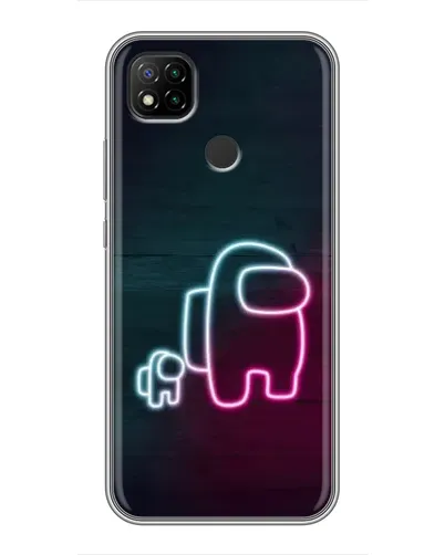 Чохол для Xiaomi Redmi 9c з картинкою «Among Us неон-арт»