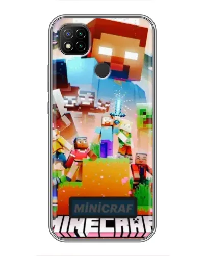 Чохол для Xiaomi Redmi 9c з картинкою «Minecraft герої гри»
