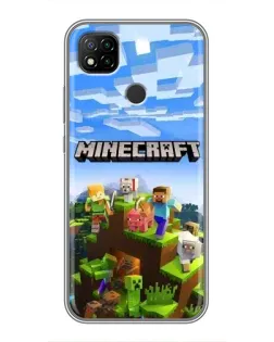 Чохол для Xiaomi Redmi 9c з картинкою «Minecraft класичний світ»