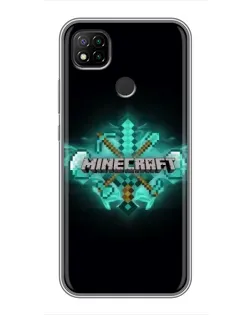 Чохол для Xiaomi Redmi 9c з картинкою «Minecraft Diamond лого»