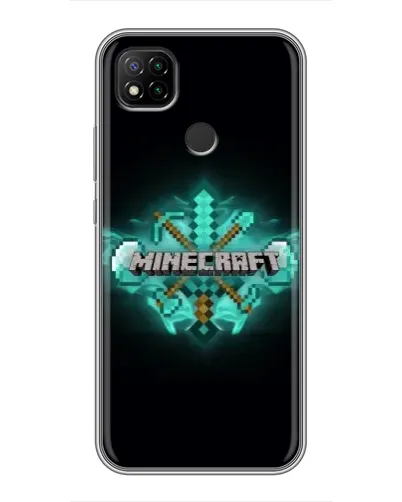 Чохол для Xiaomi Redmi 9c з картинкою «Minecraft Diamond лого»