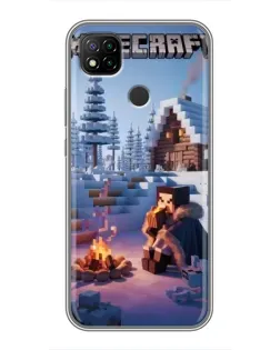 Чохол для Xiaomi Redmi 9c з картинкою «Зимовий Minecraft»