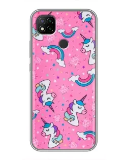 Чехол для Xiaomi Redmi 9c с картинкой «Unicorn паттерн розовый»