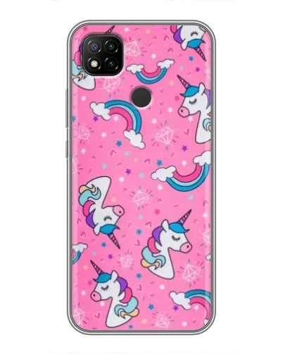 Чехол для Xiaomi Redmi 9c с картинкой «Unicorn паттерн розовый»