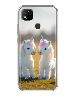 Чехол для Xiaomi Redmi 9c с картинкой «Пара единорогов»