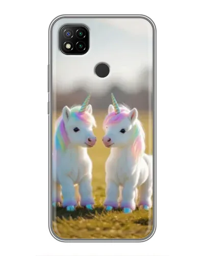 Чехол для Xiaomi Redmi 9c с картинкой «Пара единорогов»