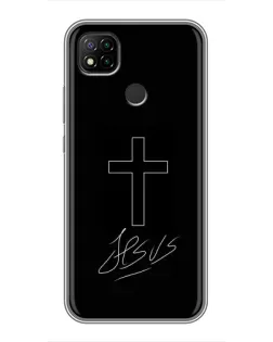 Чехол для Xiaomi Redmi 9c с картинкой «Графический крест Jesus»