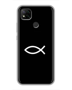 Чехол для Xiaomi Redmi 9c с картинкой «Символ рыбы Jesus»