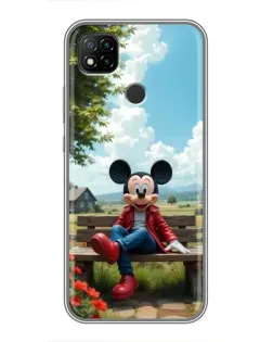 Чохол для Xiaomi Redmi 9c з картинкою «Міккі на лавці»