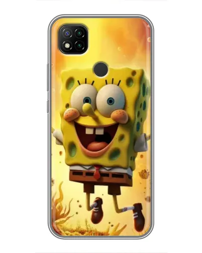 Чохол для Xiaomi Redmi 9c з картинкою «Губка Боб стрибає»