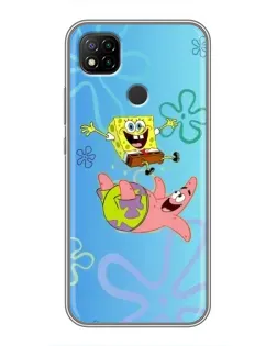 Чохол для Xiaomi Redmi 9c з картинкою «Спанч Боб та Патрік»