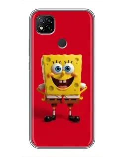 Чохол для Xiaomi Redmi 9c з картинкою «Спанч Боб на червоному»