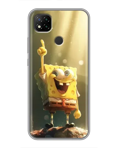 Чохол для Xiaomi Redmi 9c з картинкою «Сяючий Спанч Боб»