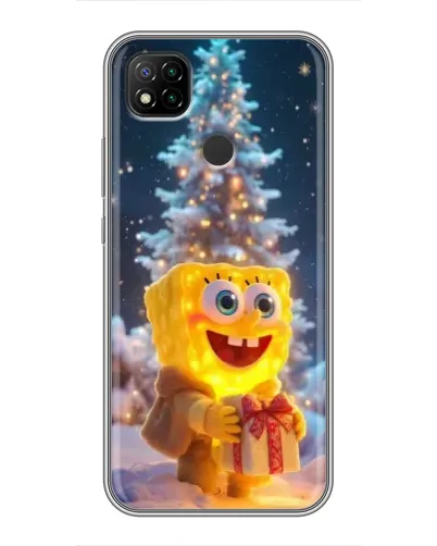 Чохол для Xiaomi Redmi 9c з картинкою «Різдвяний Спанч Боб»