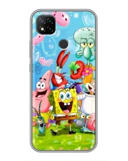 Чехол для Xiaomi Redmi 9c с картинкой «Губка Боб и друзья»
