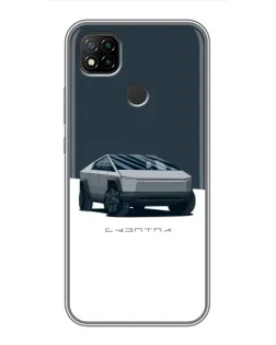 Чохол для Xiaomi Redmi 9c з картинкою «Сріблястий Cybertruck Tesla»