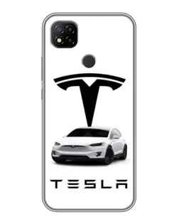 Чохол для Xiaomi Redmi 9c з картинкою «Tesla White Style»