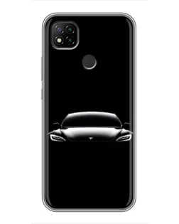 Чохол для Xiaomi Redmi 9c з картинкою «Фари Tesla Night»