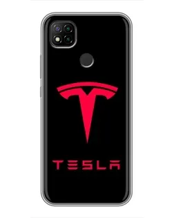 Чохол для Xiaomi Redmi 9c з картинкою «Tesla Red Logo»