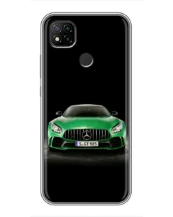 Чохол для Xiaomi Redmi 9c з картинкою «Mercedes — неоновий лого»