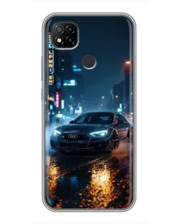 Чохол для Xiaomi Redmi 9c з картинкою «Нічне місто та Audi»