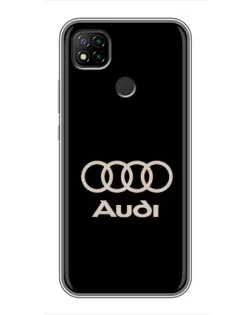Чохол для Xiaomi Redmi 9c з картинкою «Audi — золотий логотип»