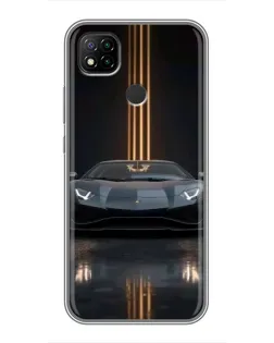 Чохол для Xiaomi Redmi 9c з картинкою «Lamborghini золоті лінії»