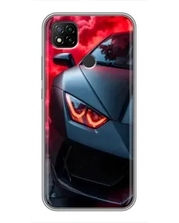 Чохол для Xiaomi Redmi 9c з картинкою «Lamborghini червоне сяйво»