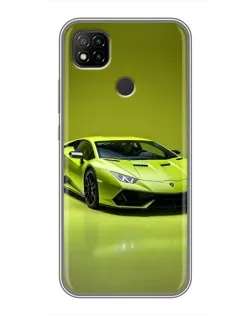 Чохол для Xiaomi Redmi 9c з картинкою «Салатовий Lamborghini Huracan»