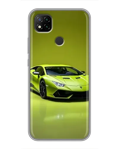 Чохол для Xiaomi Redmi 9c з картинкою «Салатовий Lamborghini Huracan»