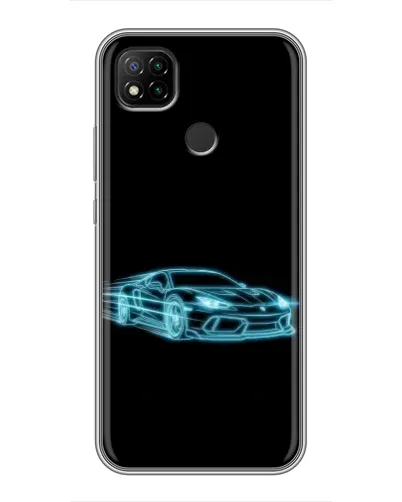 Чохол для Xiaomi Redmi 9c з картинкою «Неоновий контур Lamborghini»