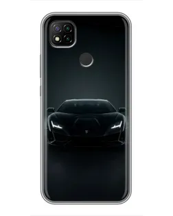 Чохол для Xiaomi Redmi 9c з картинкою «Чорний Lamborghini Aventador»
