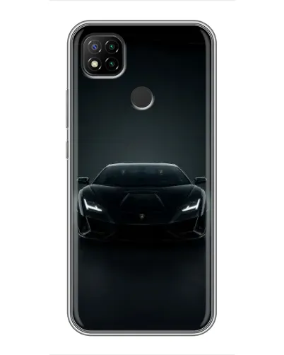 Чохол для Xiaomi Redmi 9c з картинкою «Чорний Lamborghini Aventador»